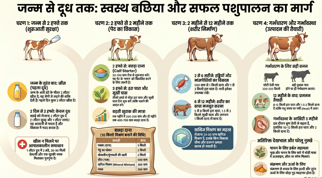 जन्म से दूध तक गाय‑बछड़े की देखभाल